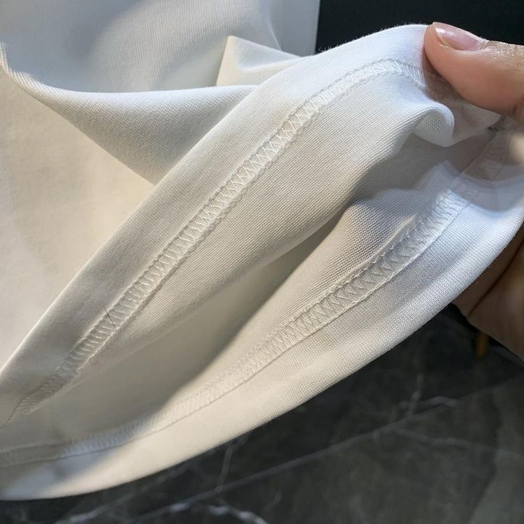 Men's Cotton Short Sleeve T-shirt Loose Fit Solid Colour Casual_voghion.com
