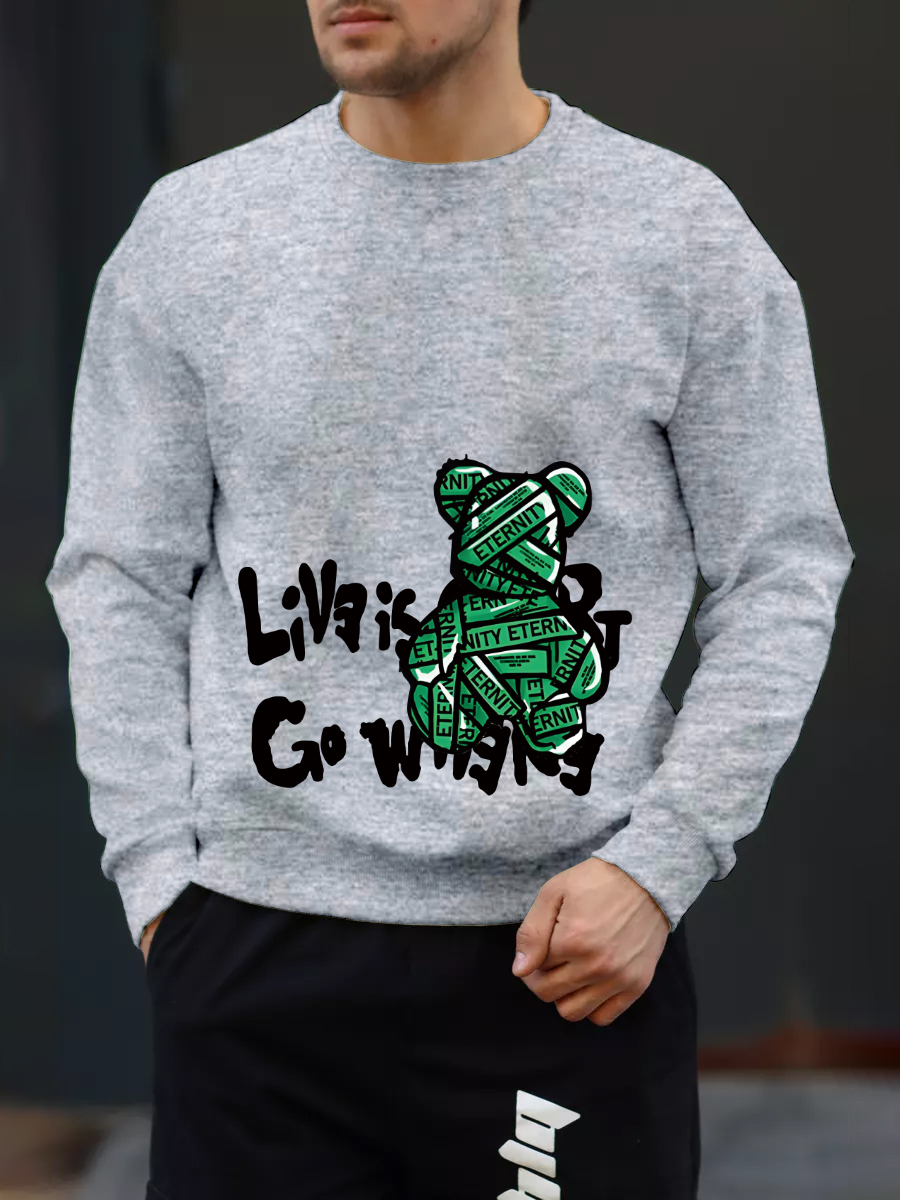 100% Cotton Terry Sweater Mens American Retro Solid Color Long Sleeve Crew Neck Sweater Mens and Womens_voghion.com