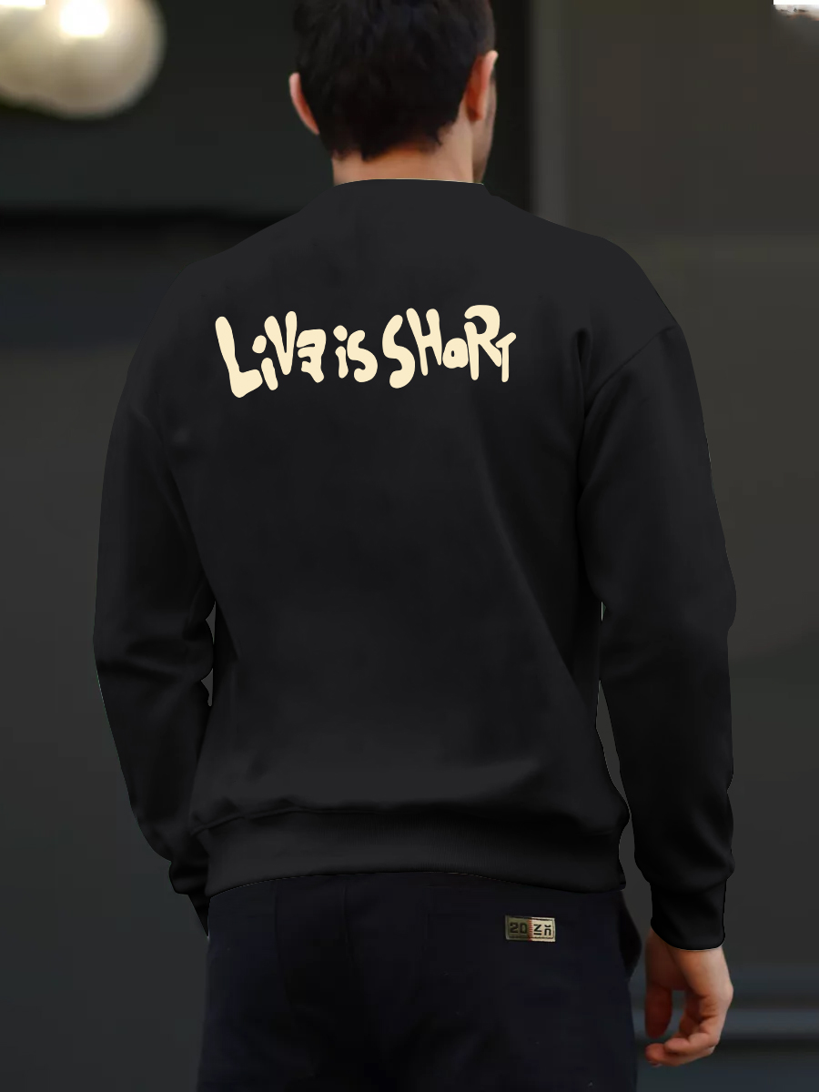 100% Cotton Terry Sweater Mens American Retro Solid Color Long Sleeve Crew Neck Sweater Mens and Womens_voghion.com