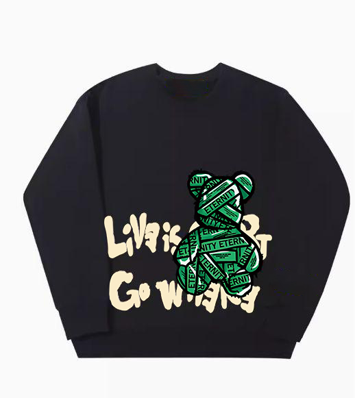 100% Cotton Terry Sweater Mens American Retro Solid Color Long Sleeve Crew Neck Sweater Mens and Womens_voghion.com