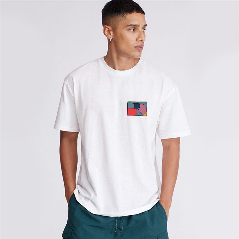 With Brand Logo 100% Cotton Summer Men Loose T-Shirts Casual Breathable Short Sleeves Fashion Outdoor High Street Top_viptrois.com