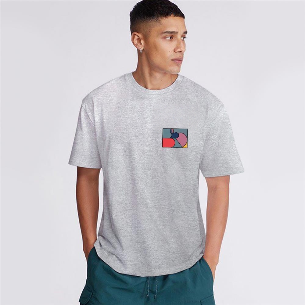 With Brand Logo 100% Cotton Summer Men Loose T-Shirts Casual Breathable Short Sleeves Fashion Outdoor High Street Top_viptrois.com