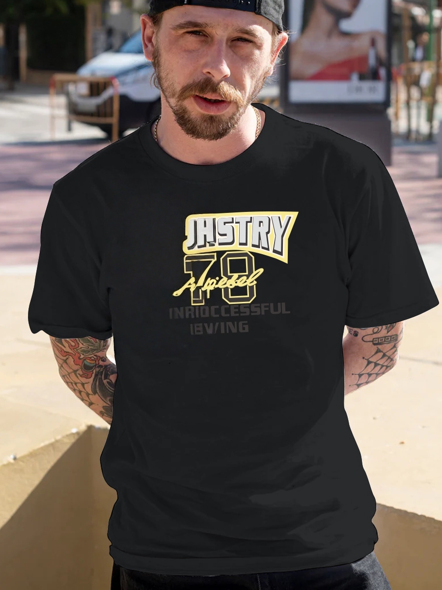 With Brand Logo 100% Cotton Summer Men Loose T-Shirts Casual Breathable Short Sleeves Fashion Outdoor High Street Top_viptrois.com