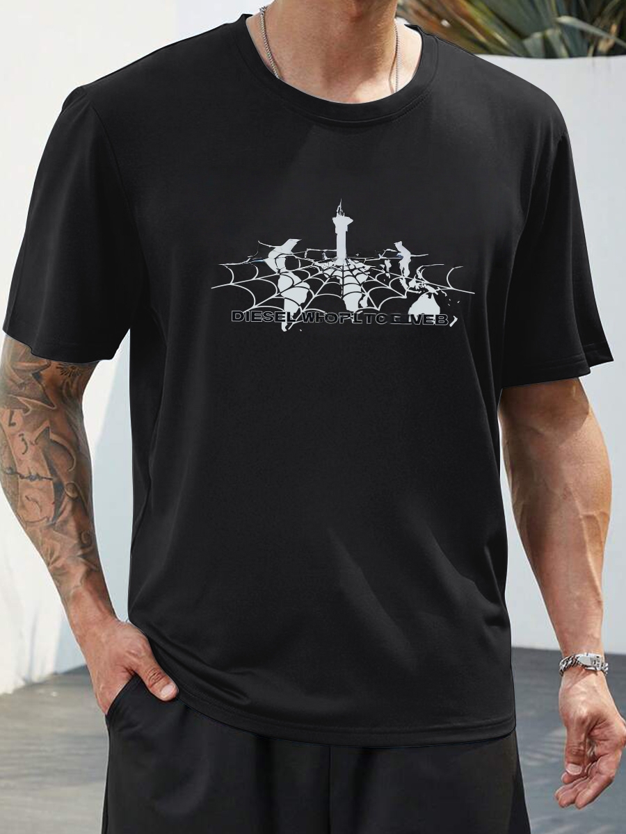 With Brand Logo 100% Cotton Summer Men Loose T-Shirts Casual Breathable Short Sleeves Fashion Outdoor High Street Top_viptrois.com