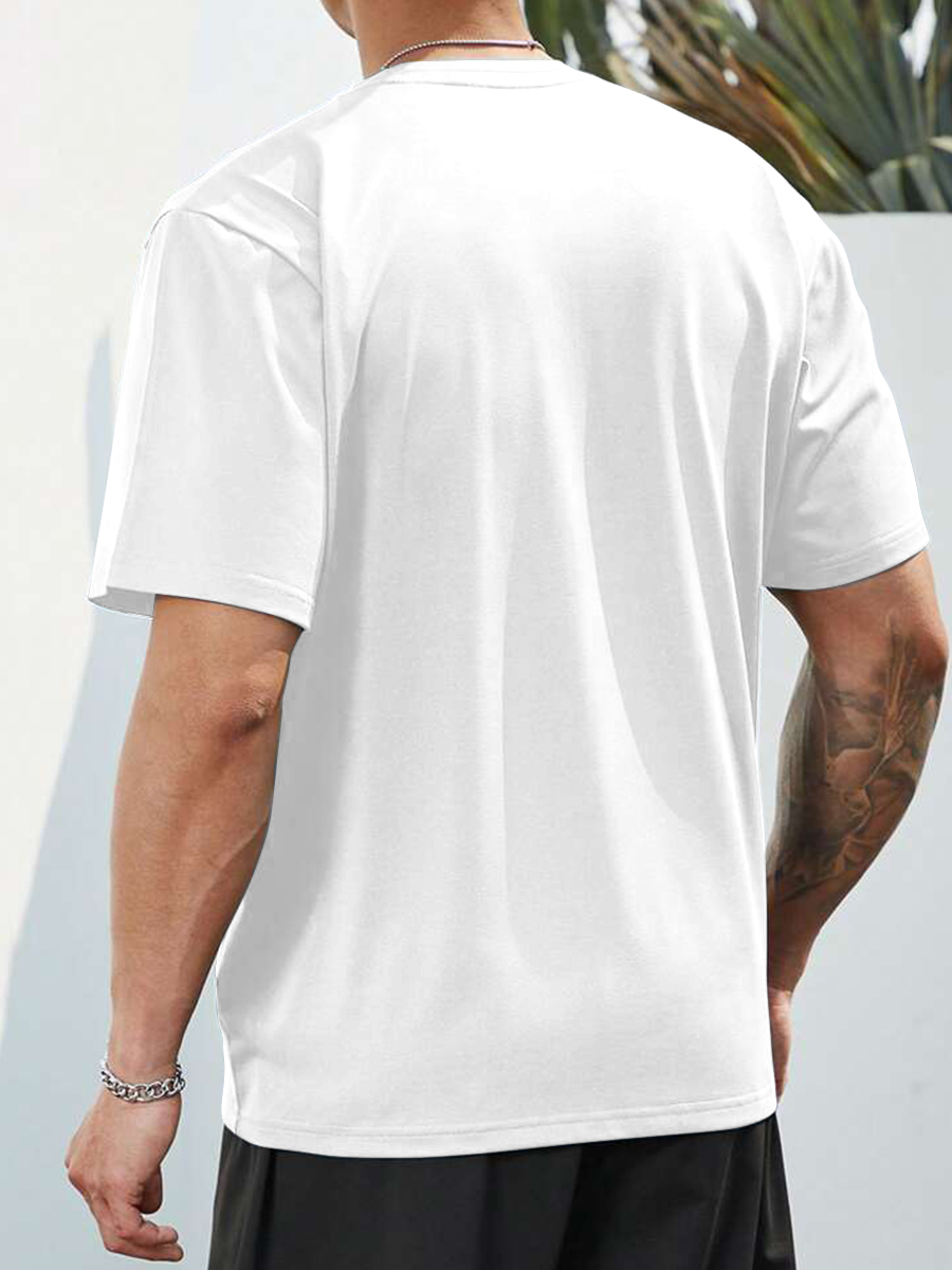 With Brand Logo 100% Cotton Summer Men Loose T-Shirts Casual Breathable Short Sleeves Fashion Outdoor High Street Top_viptrois.com