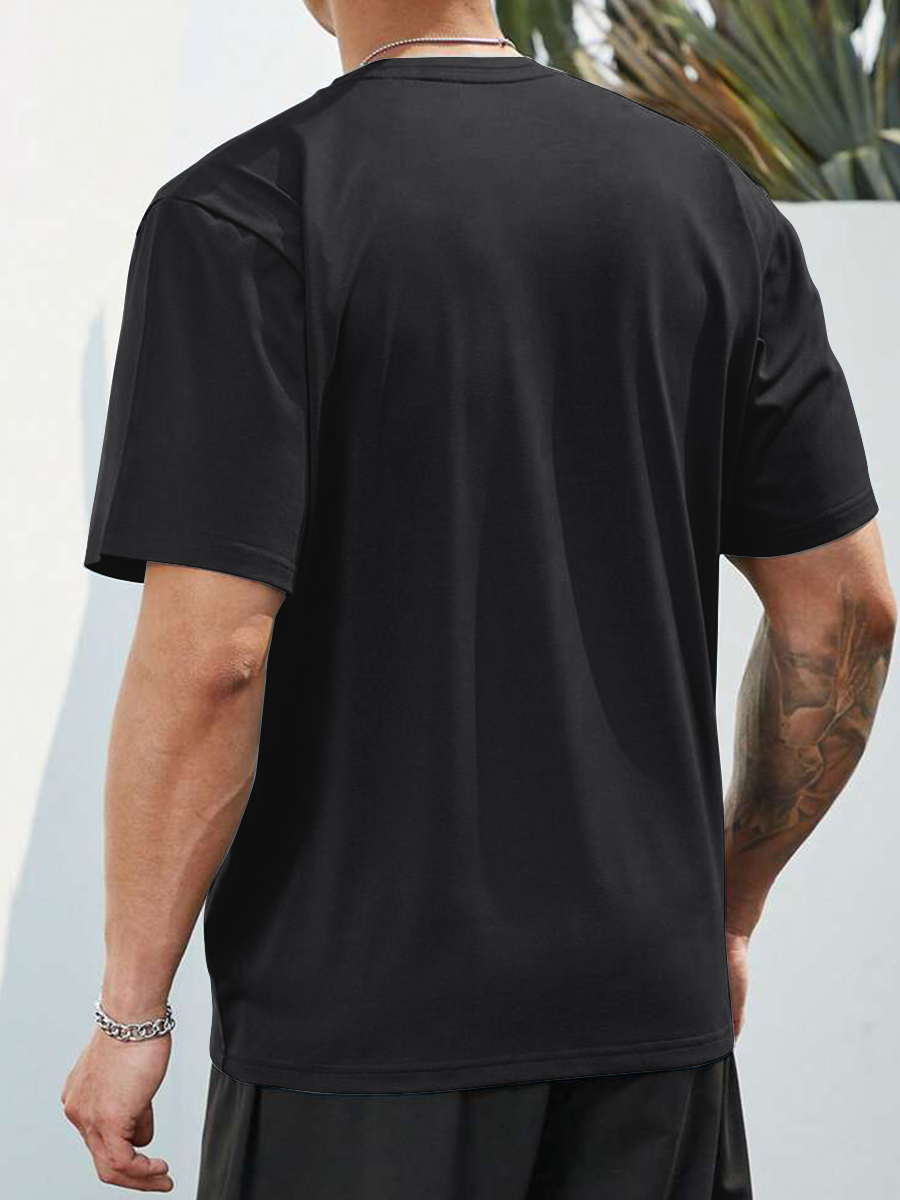 With Brand Logo 100% Cotton Summer Men Loose T-Shirts Casual Breathable Short Sleeves Fashion Outdoor High Street Top_viptrois.com