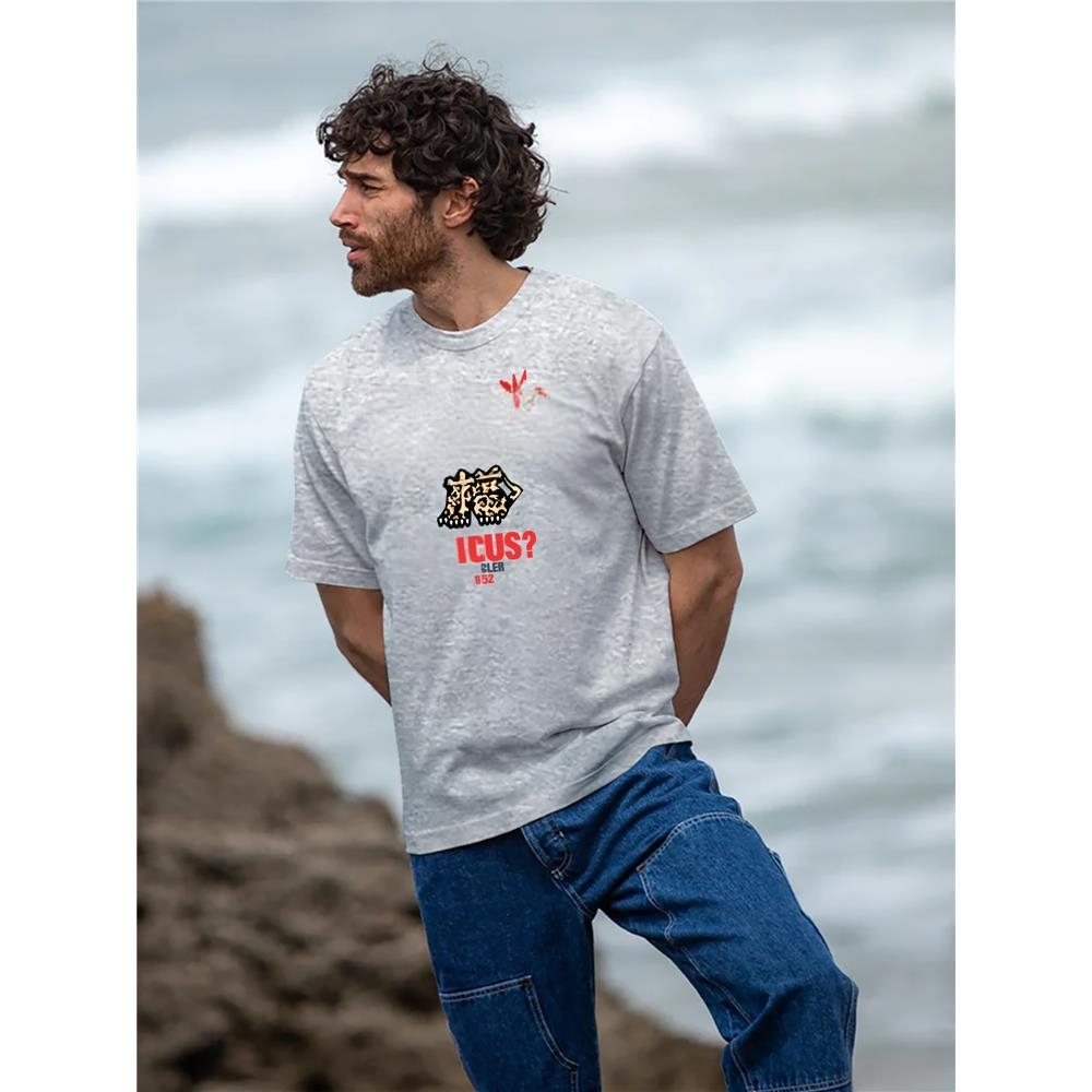 With Brand Logo 100% Cotton Summer Men Loose T-Shirts Casual Breathable Short Sleeves Fashion Outdoor High Street Top_viptrois.com