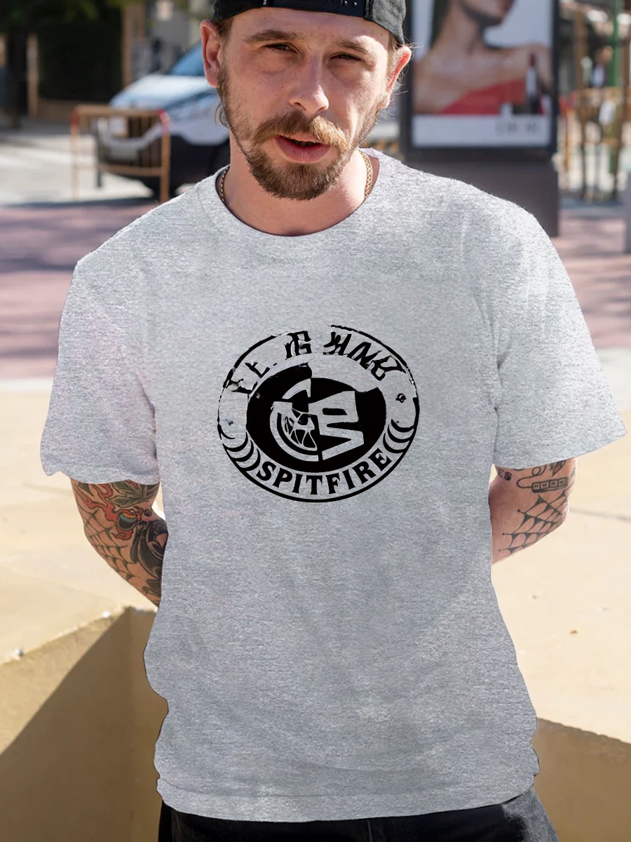 Mit Markenlogo 100 % Baumwolle Sommer Herren Lose T-Shirts Lässig Atmungsaktiv Kurze Ärmel Mode Outdoor High Street Top_voghion.com