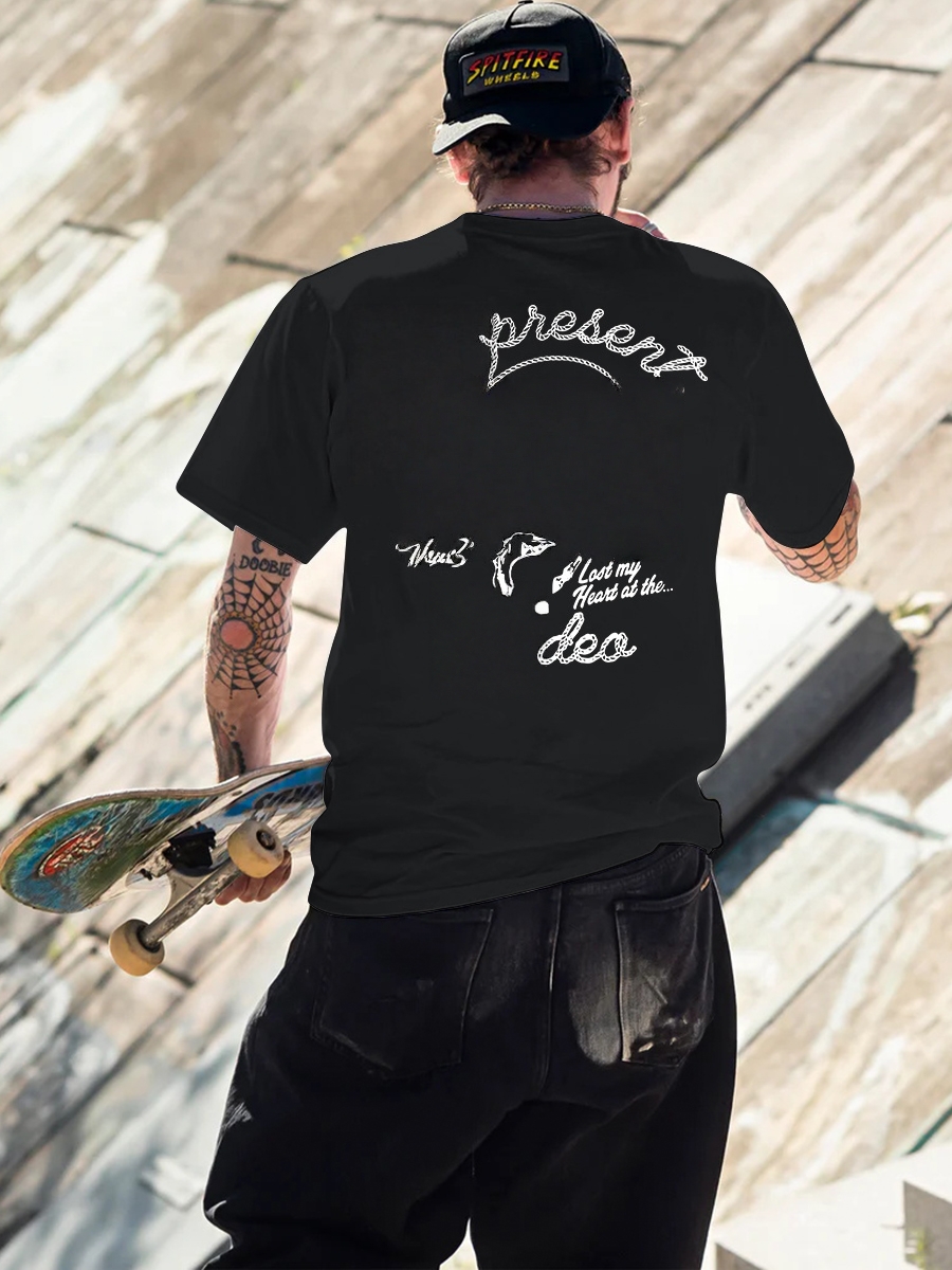 With Brand Logo 100% Cotton Summer Men Loose T-Shirts Casual Breathable Short Sleeves Fashion Outdoor High Street Top_voghion.com