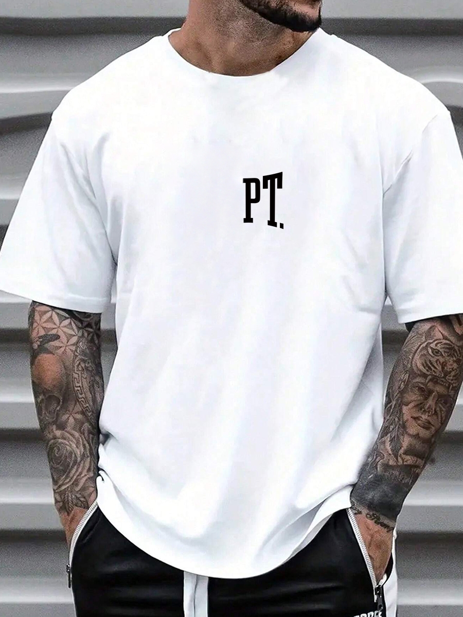 With Brand Logo 100% Cotton Summer Men Loose T-Shirts Casual Breathable Short Sleeves Fashion Outdoor High Street Top