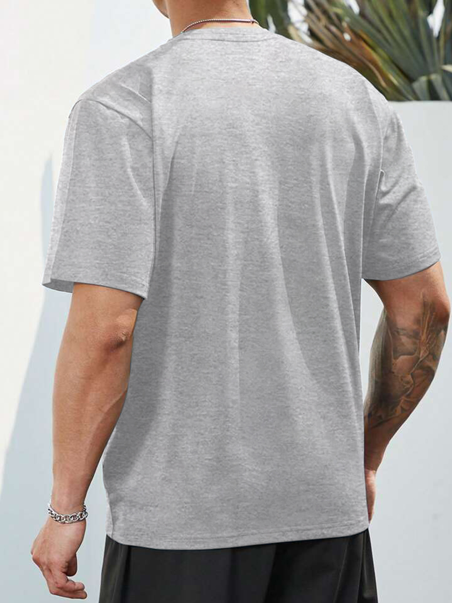 Mit Markenlogo 100 % Baumwolle Sommer Herren Lose T-Shirts Lässig Atmungsaktiv Kurze Ärmel Mode Outdoor High Street Top_voghion.com