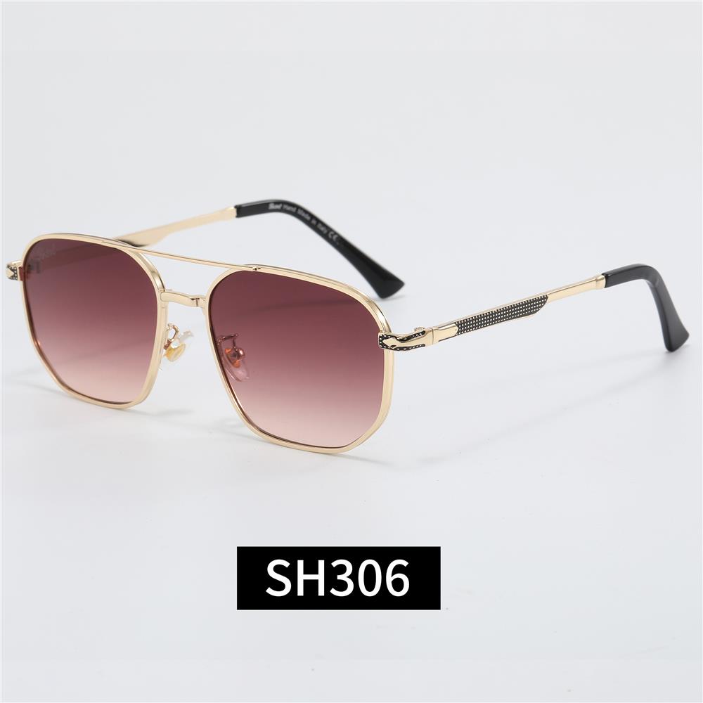 Luxury Women's Hexagon Sunglasses Full Frame Dark Shading Shades_voghion.com